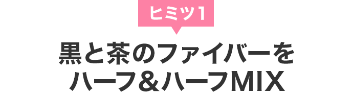 ヒミツ1 黒と茶のファイバーをハーフ＆ハーフMIX