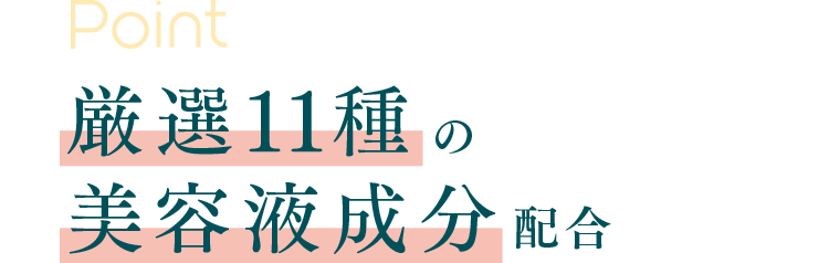 Point 01 厳選11種の美容液成分配合