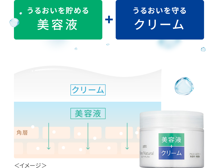 うるおいを貯める美容液＋うるおいを守るクリーム＜イメージ＞