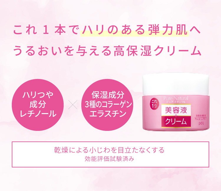 これ１本でハリのある弾力肌にうるおいを与える高保湿クリーム