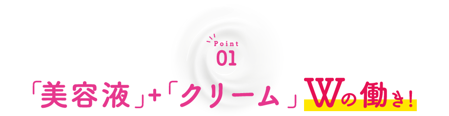 Point01 「美容液＋クリーム」Wの働き！
