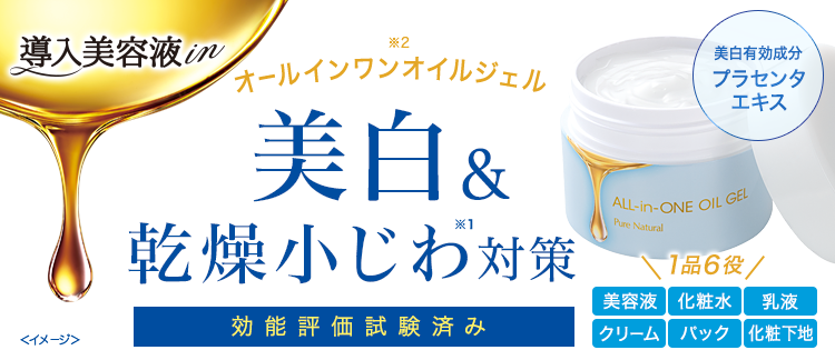 オールインワンジェル　乾燥小じわ対策　効能評価試験済み　導入美容液in 美容液　化粧水　乳液　クリーム　パック　化粧下地