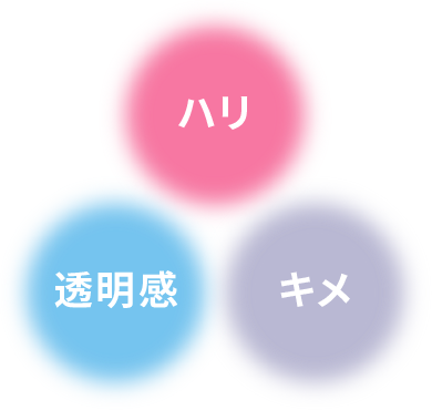 ハリ+透明感+キメ